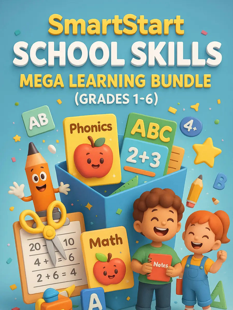 SmartStart School Skills – 814-Page Mega Learning Bundle (Grades 1–6)